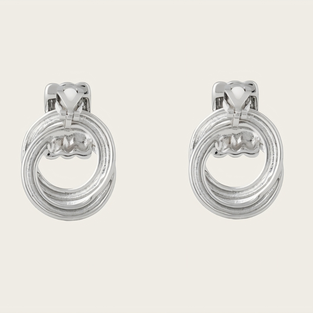 Aiori Wren clip-on earrings in silver - Picture 2 of 6